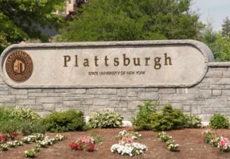 stone sign for Plattsburgh state University