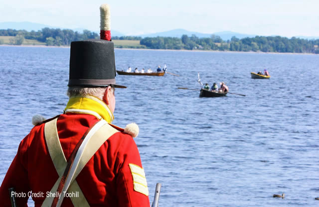 Soldier Reenactment of War of 1812 on Lake Champlain