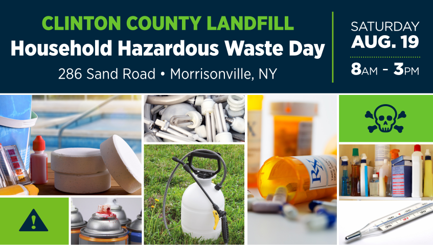 Clinton County Landfill Household Hazardous Waste Day August 19th 2023 8 am to 3 pm