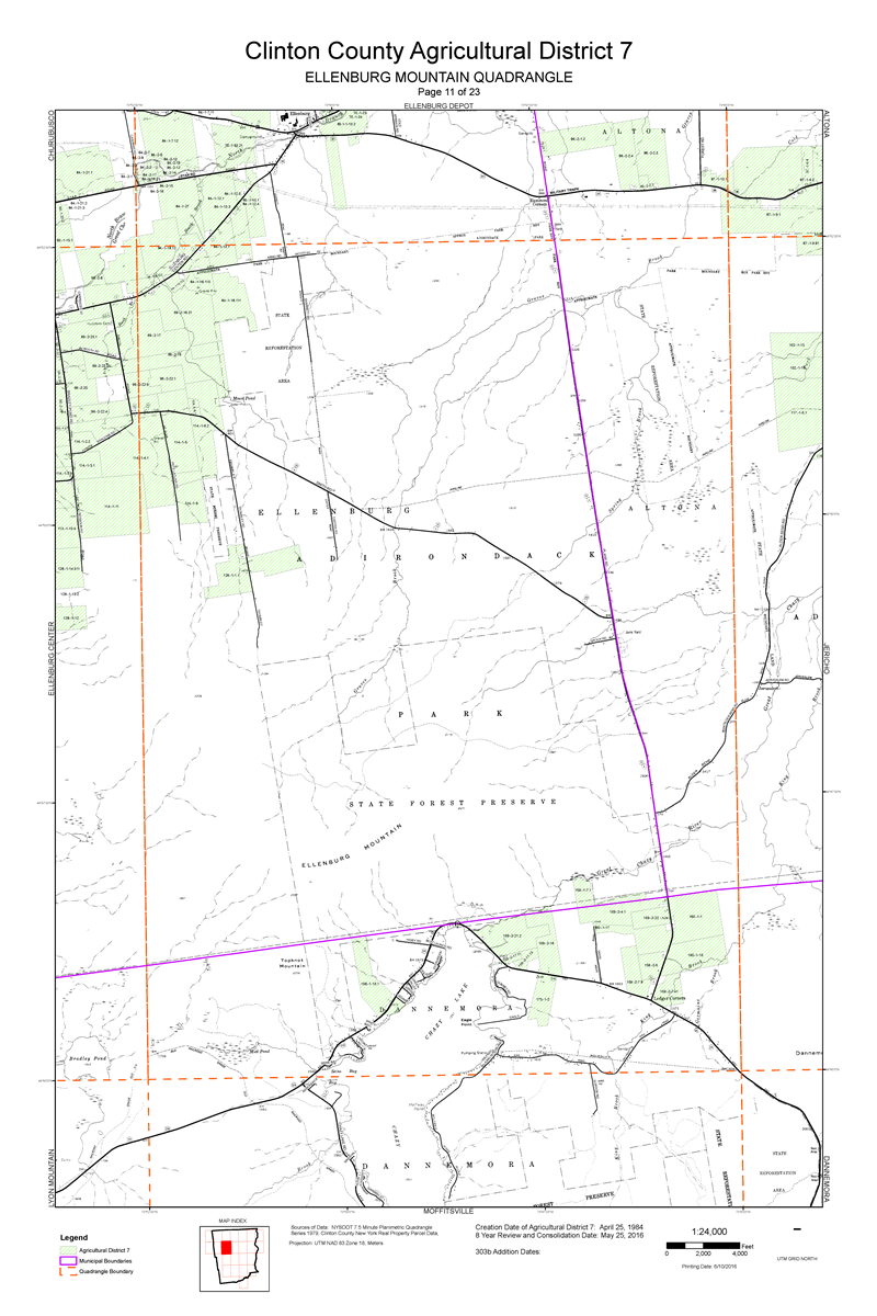 Agricultural District Map - Ellenburgh Mountain