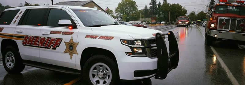 Clinton County Sheriff's Office Patrol Vehicle Blocking Traffic